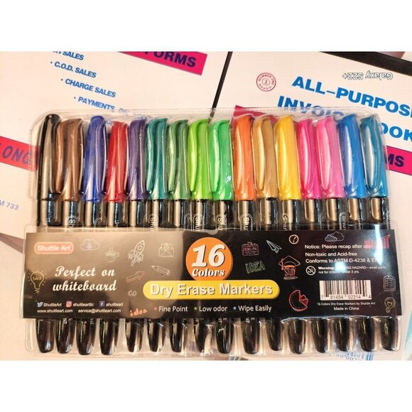 Lot of Office Supplies Shuttle Art 16 Colors Dry Erase Markers HP Poly File Fold - Picture 7 of 15